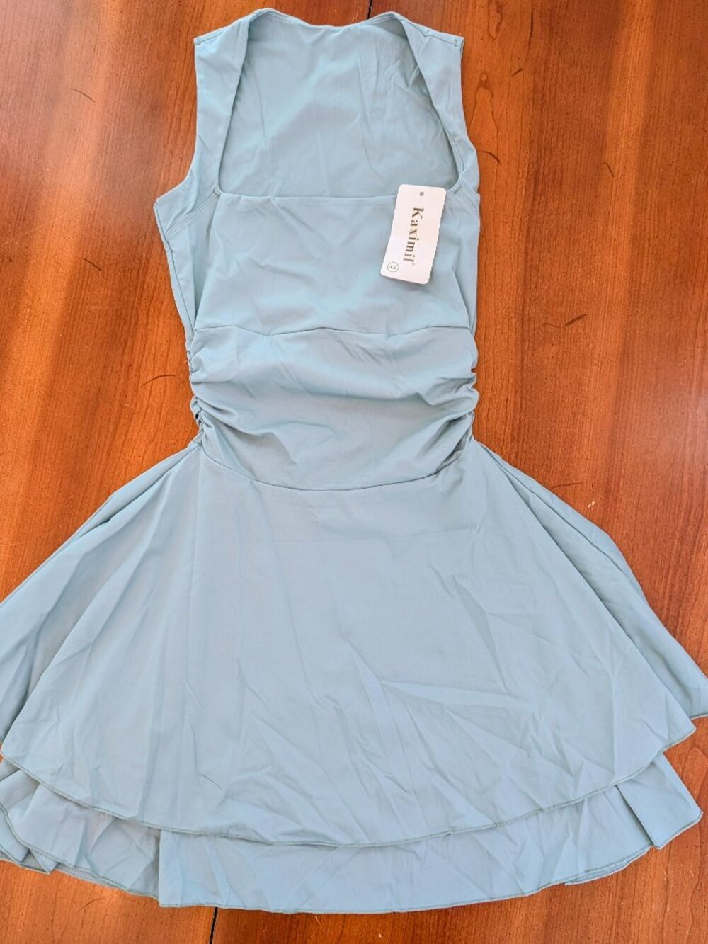 Kaximil Light Blue Ruched Tiered Mini Dress XS NWT